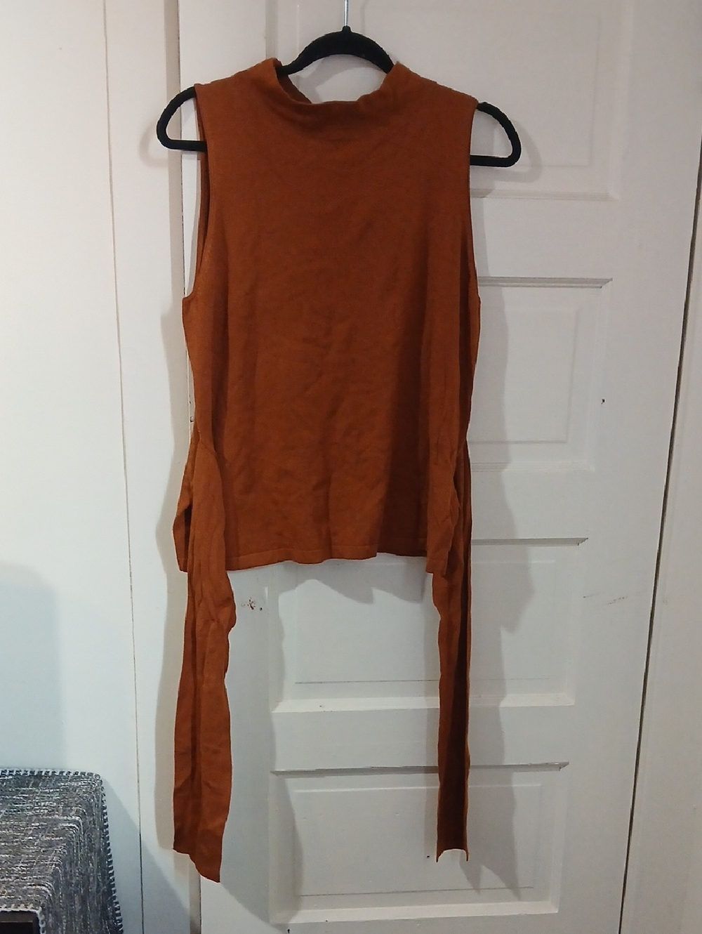 a new day Rust Tie-Side Mock Neck Tank Top